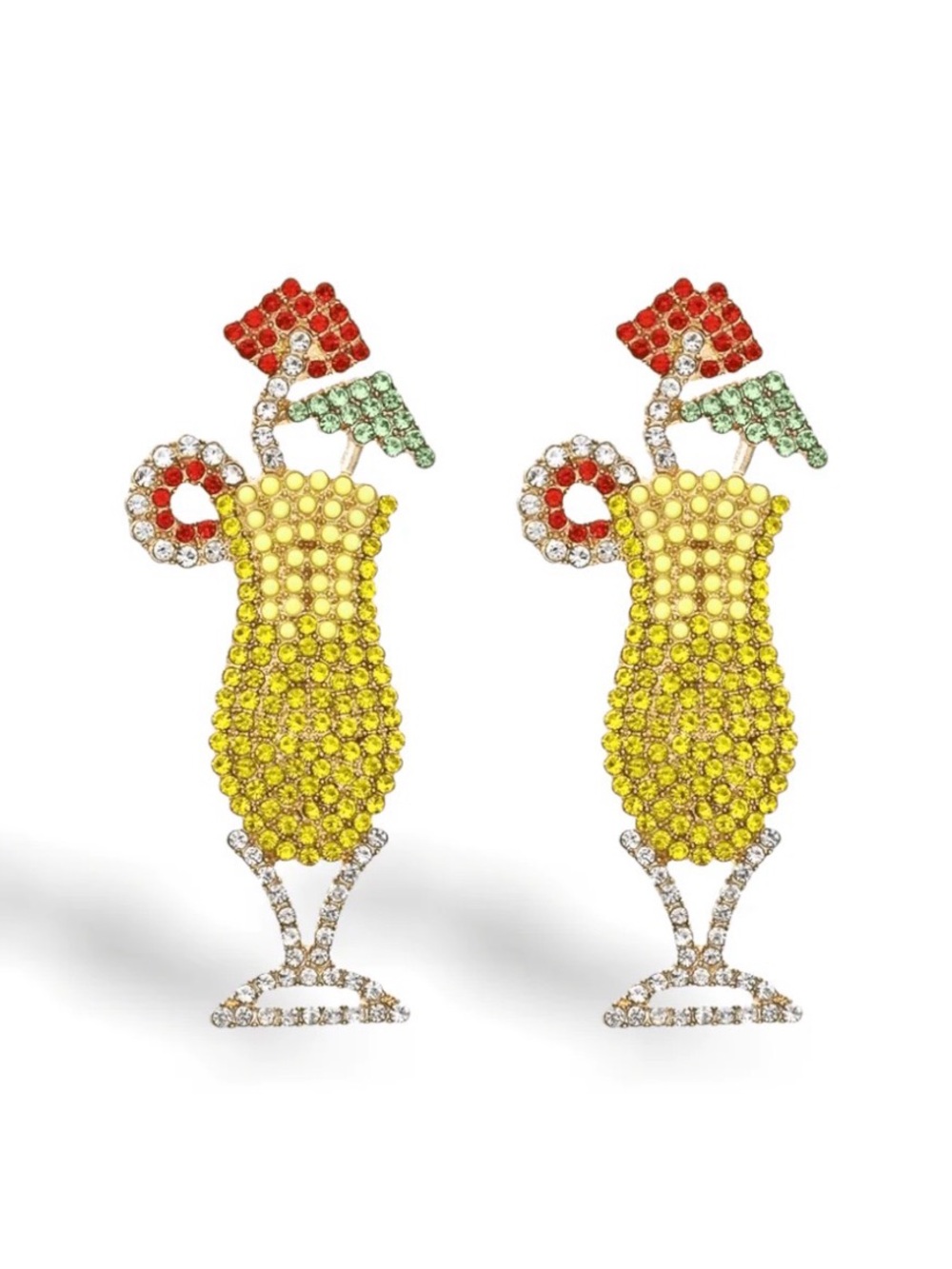Tropical Cocktail Dangle Post Earrings